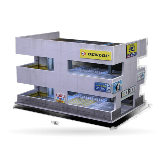 1:64 Japanese Multi-Storey Car Park Diorama with Lights