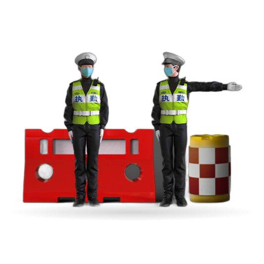 1:64 Traffic Police Figure Set