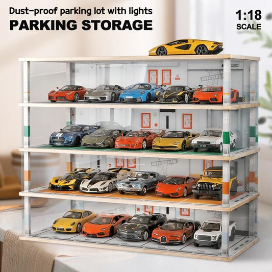 1:18 4 Storeys 20 Parking Lots With Lights Diorama