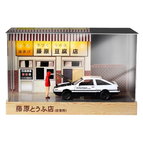 1:32 头文字D Initial D Fujiwara Tofu shop scene Toyota AE86