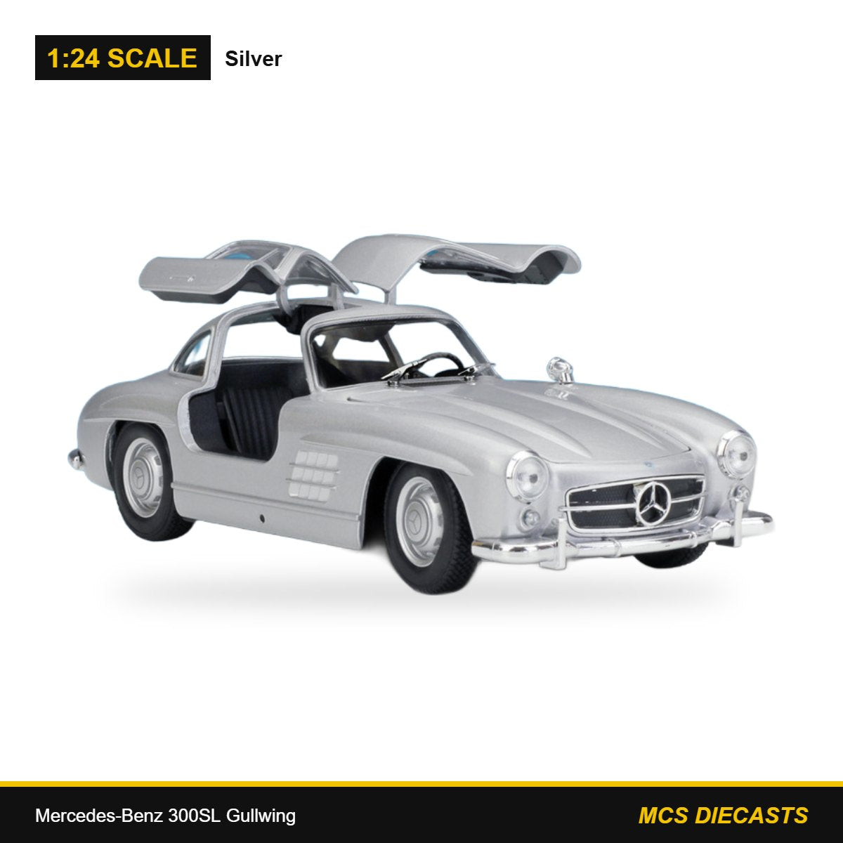 1:24 Mercedes-Benz 300SL Gullwing – Silver