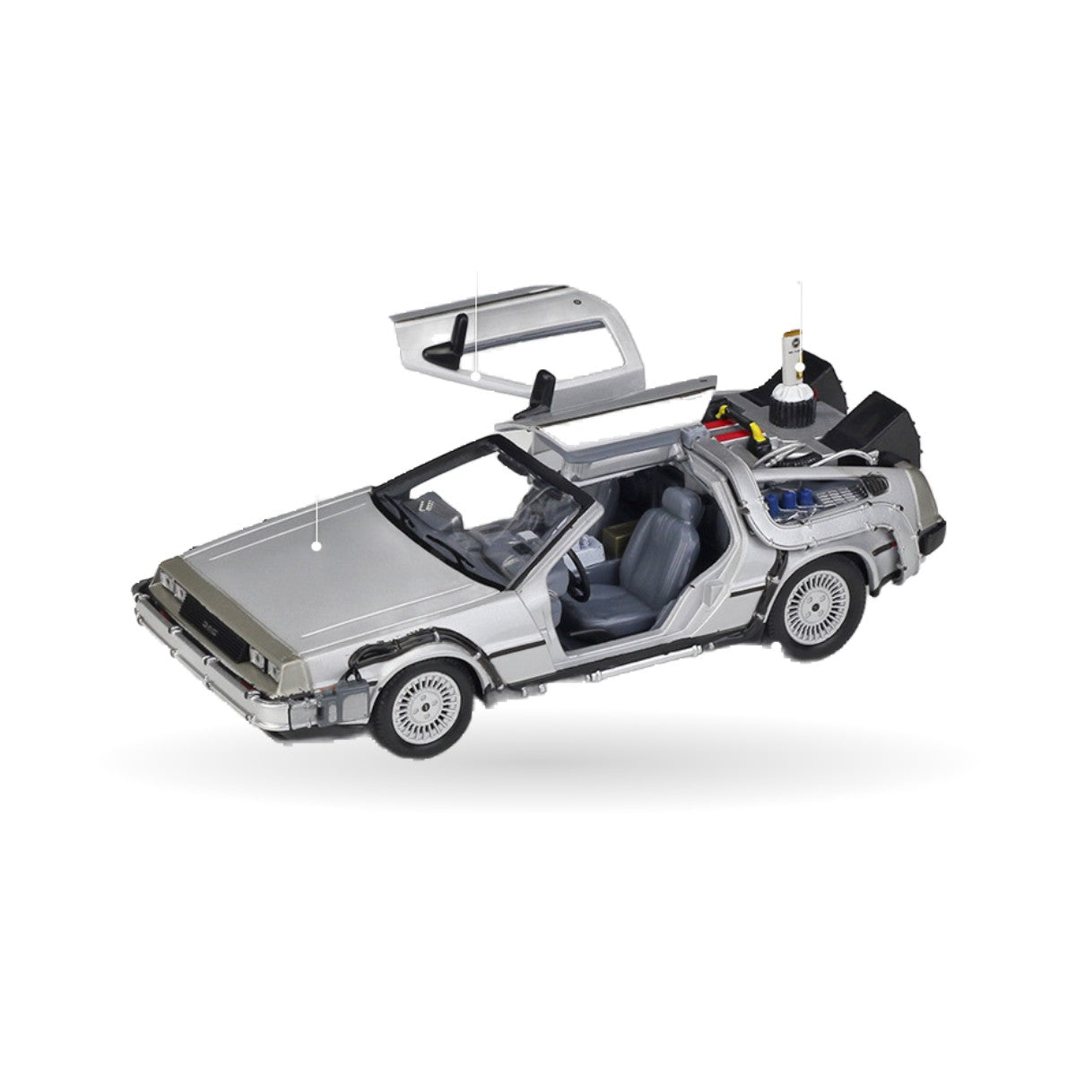 DeLorean Time Machine (Back to the Future) die-cast model, detail view 1