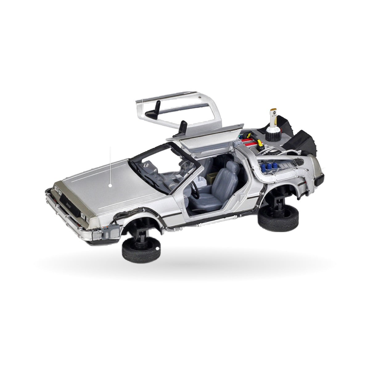 DeLorean Back to the Future II – Flying Version die-cast model, detail view 1