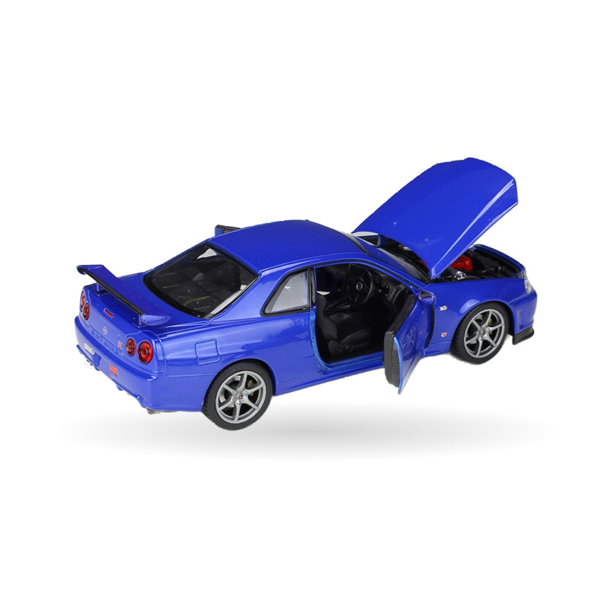 Nissan Skyline GT-R R34 die-cast model, detail view 2