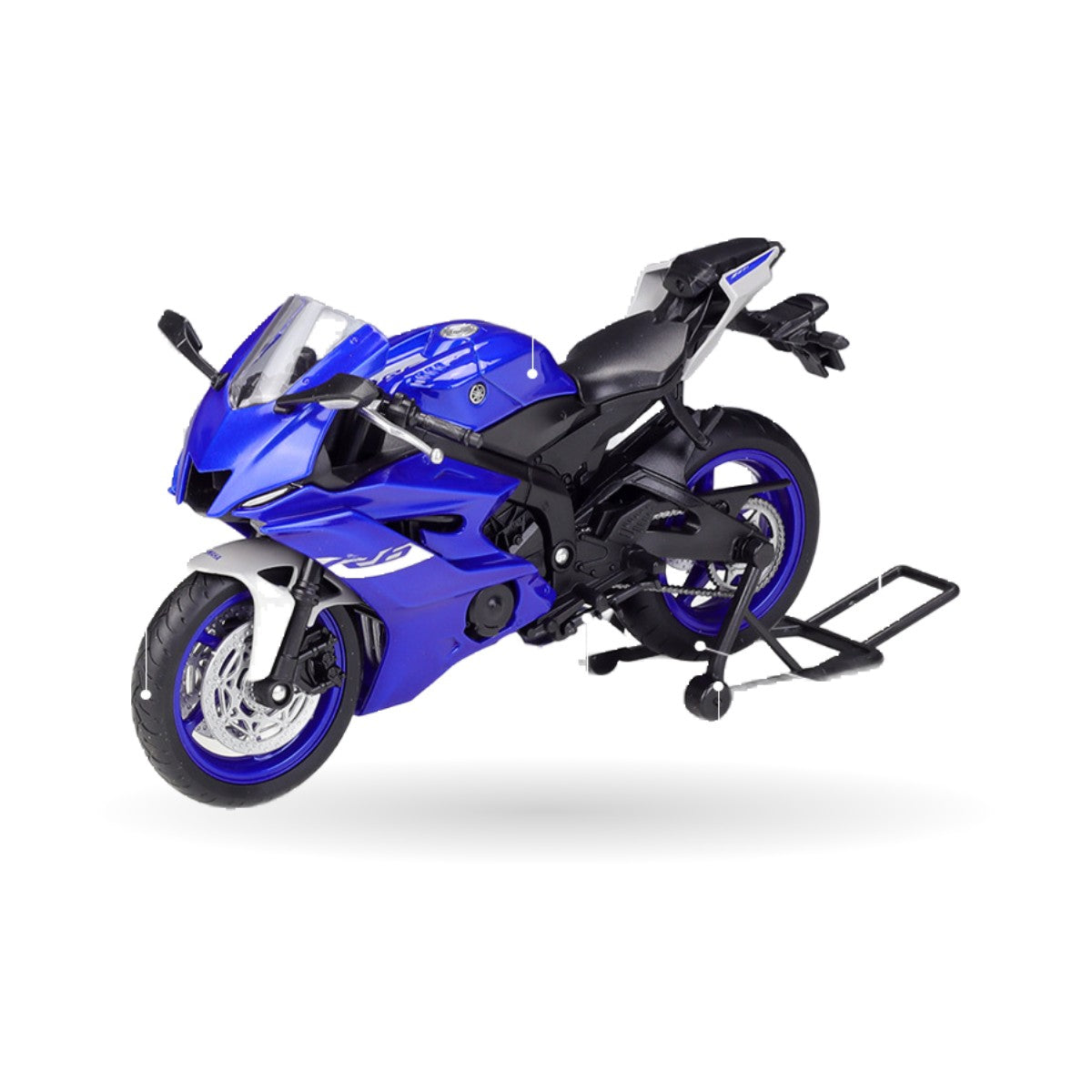Yamaha YZF-R6 (2020) die-cast model, detail view 1