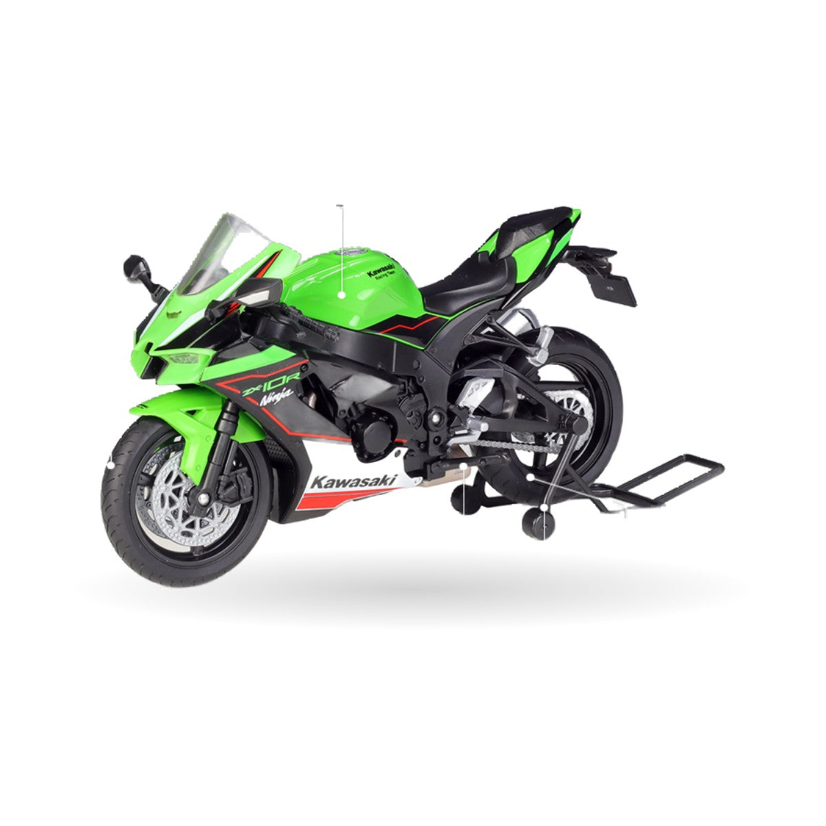 Kawasaki Ninja ZX-10R (2021) die-cast model, detail view 1