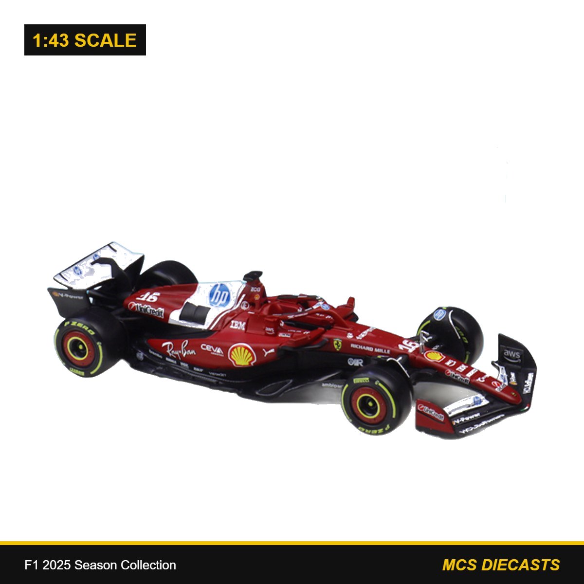 1:43 F1 2025 Season Collection – 2025 Ferrari SF-25 #16 Leclerc