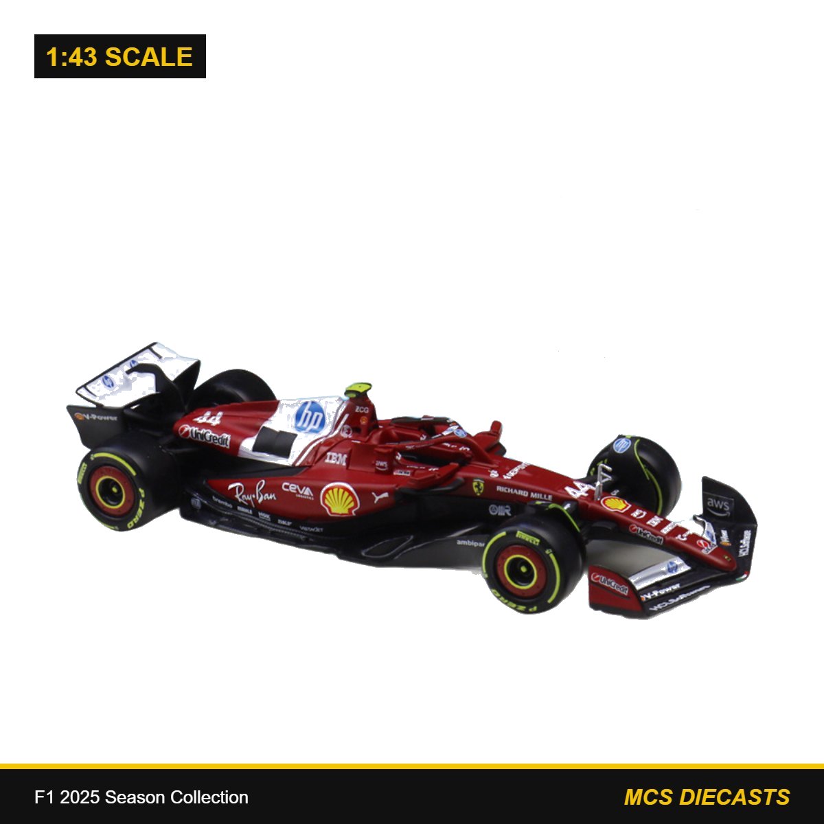 1:43 F1 2025 Season Collection – 2025 Ferrari SF-25 #44 Hamilton