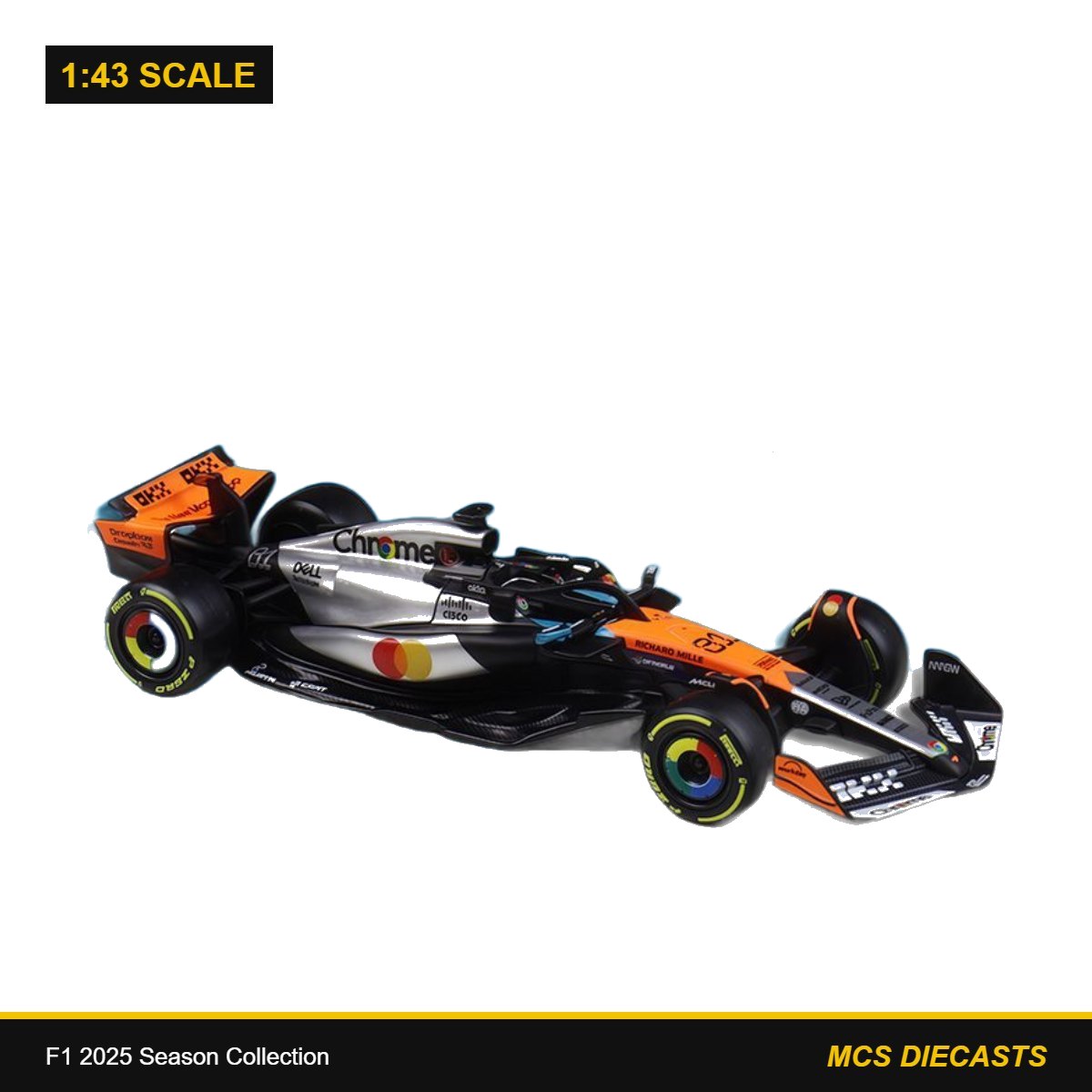 1:43 F1 2025 Season Collection – 2025 McLaren MCL39 #4 Norris British GP