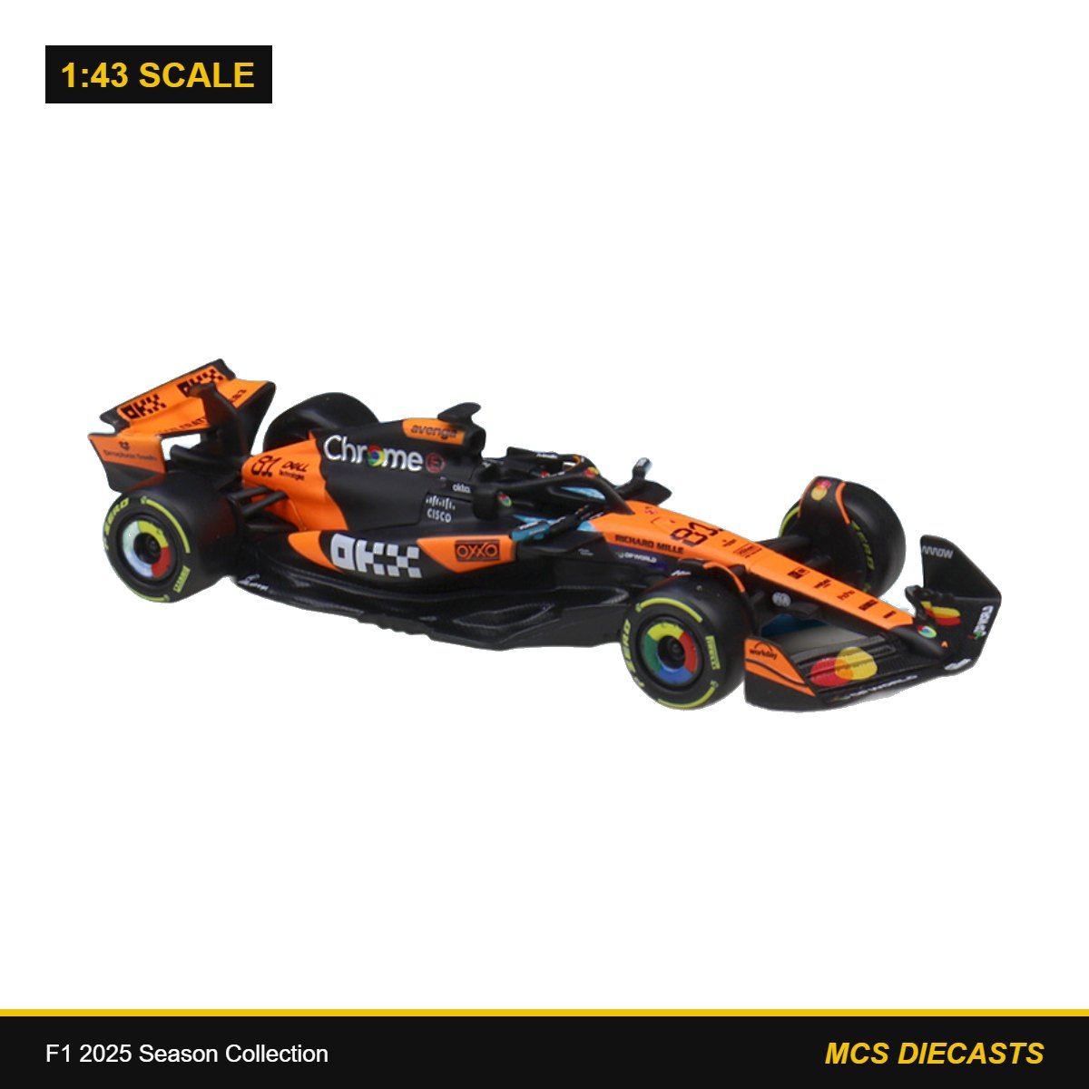 1:43 F1 2025 Season Collection – 2025 McLaren MCL39 #81 Piastri Australia GP