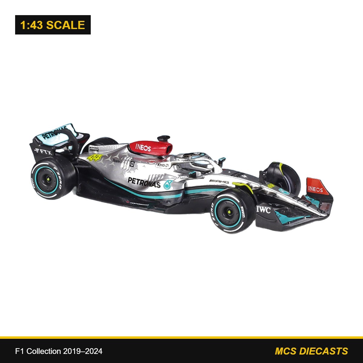 1:43 F1 Collection 2019–2024 – Mercedes-Benz F1 W13E #44 (2022 Season)