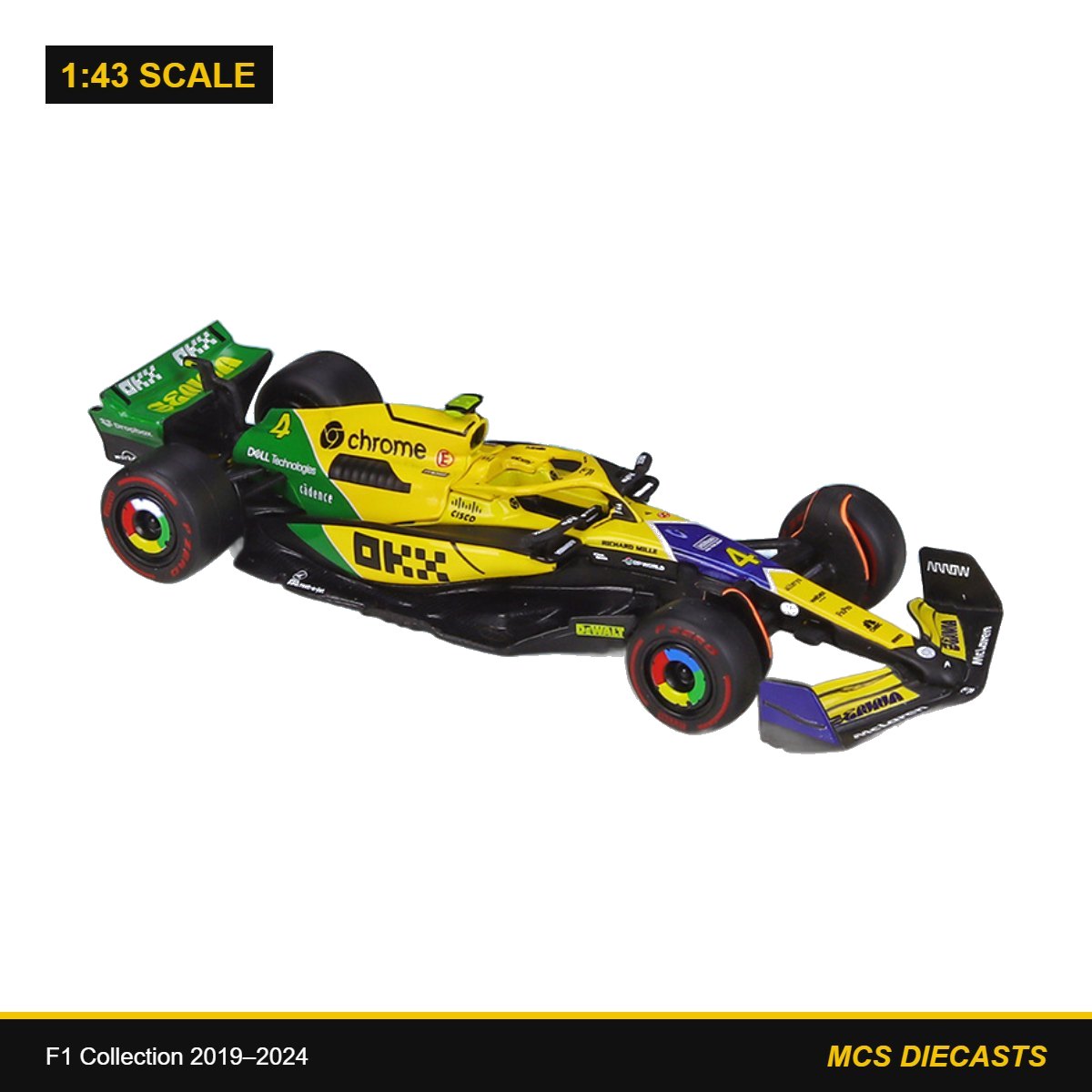 1:43 F1 Collection 2019–2024 – McLaren MCL38 #4 Monaco GP (2024 Season)