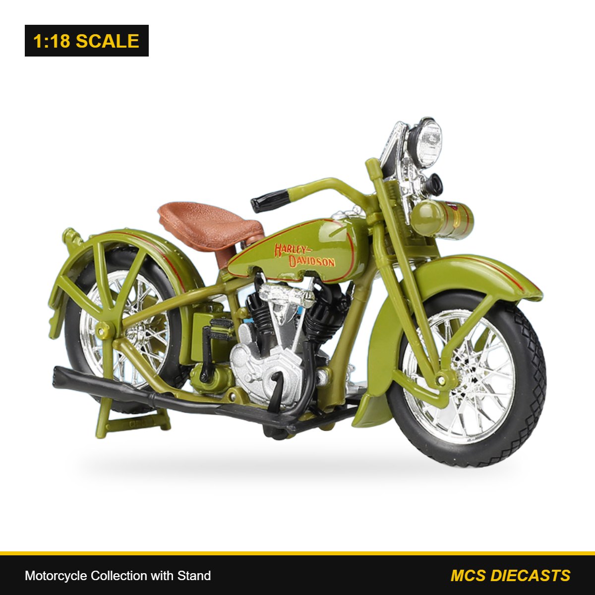 1:18 Motorcycle Collection with Stand – Harley-Davidson 1928 Jdh Twin Cam - Olive