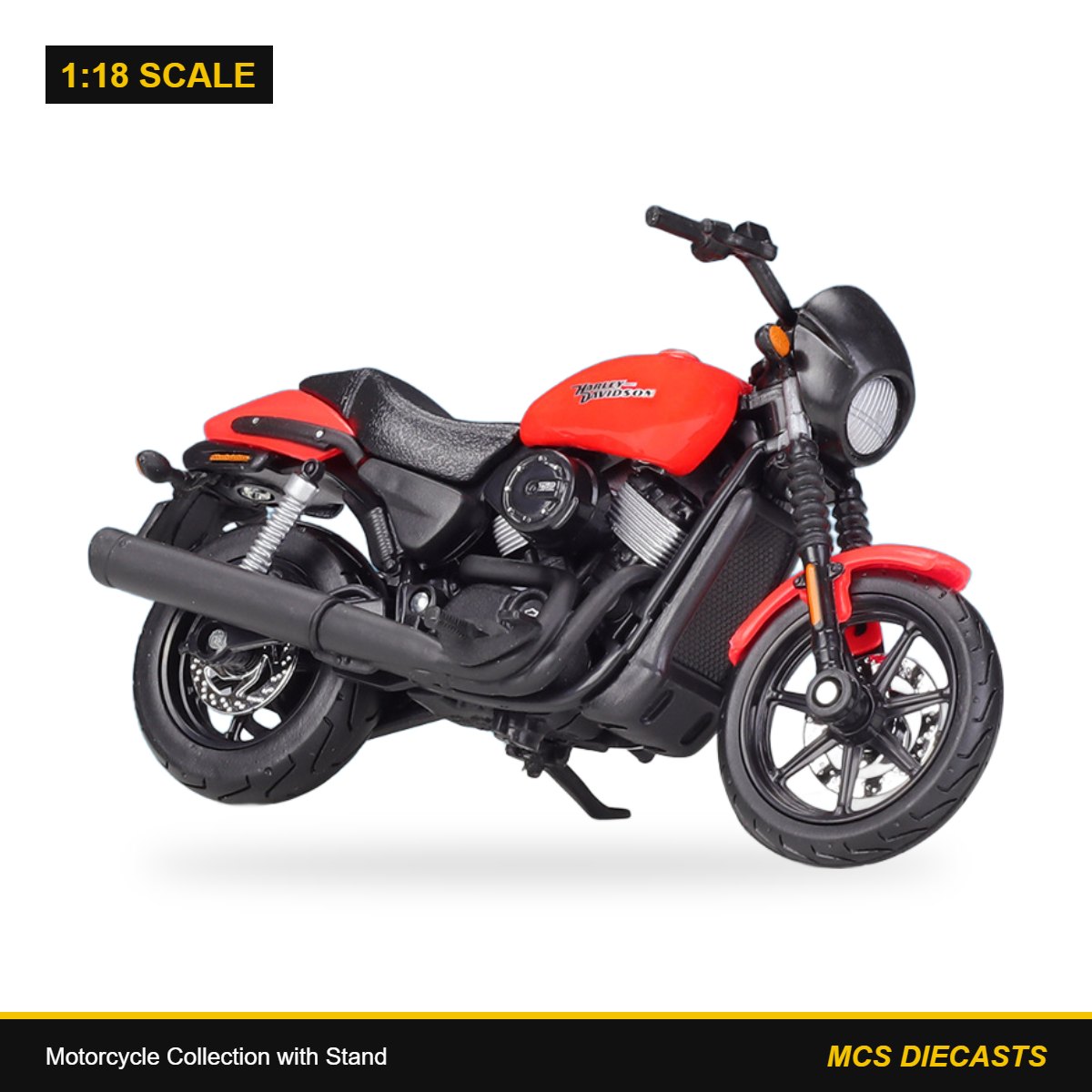 1:18 Motorcycle Collection with Stand – Harley-Davidson 2015 Street 750 Orange Red