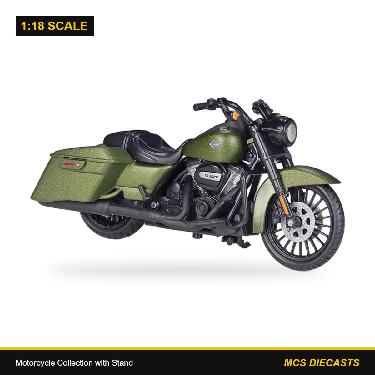 1:18 Motorcycle Collection with Stand – Harley-Davidson 2022 Road King Special Green