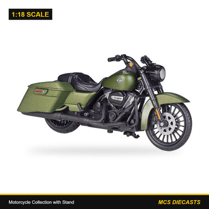 1:18 Motorcycle Collection with Stand – Harley-Davidson 2022 Road King Special Green