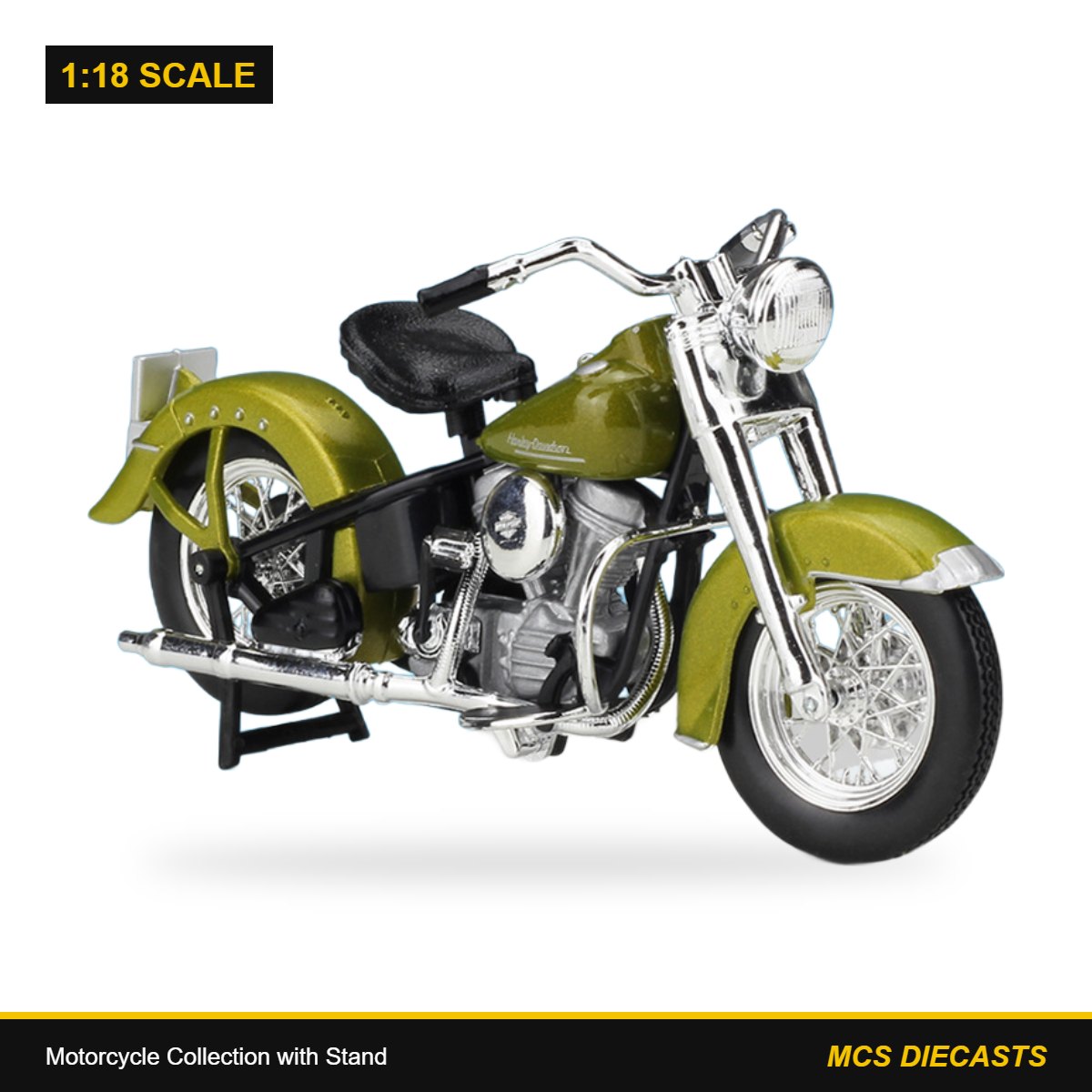 1:18 Motorcycle Collection with Stand – Harley-Davidson 1953 74FL Hydra Glide Green