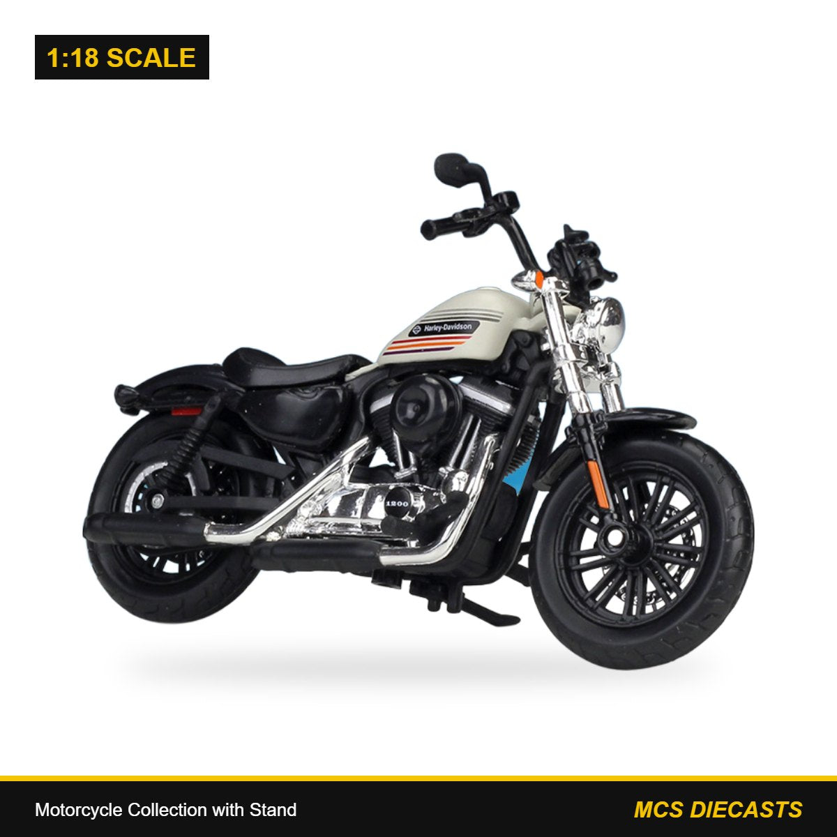 1:18 Motorcycle Collection with Stand – Harley-Davidson 2018 Forty-Eight Special White