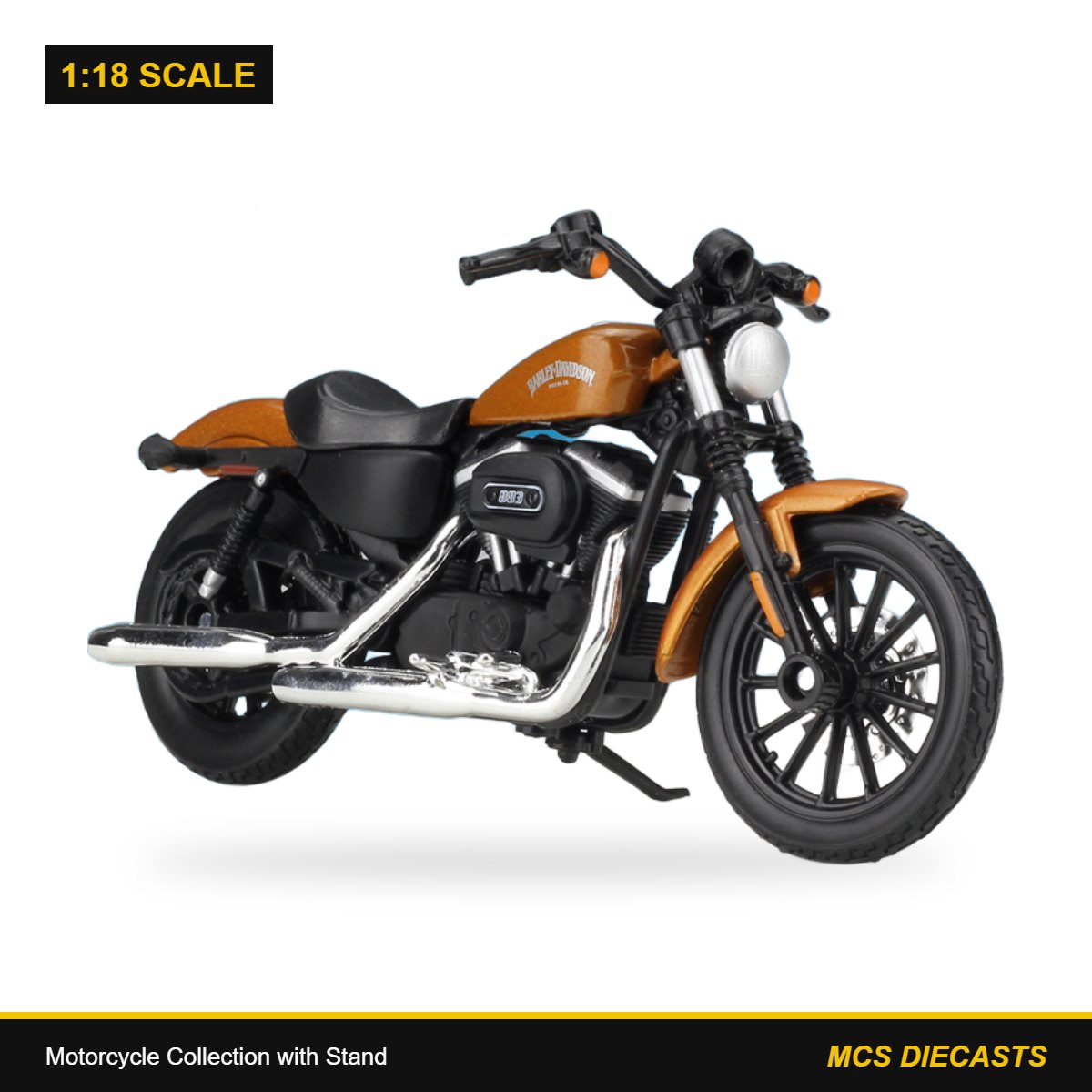 1:18 Motorcycle Collection with Stand – Harley-Davidson 2014 Sportster Iron 883 Orange