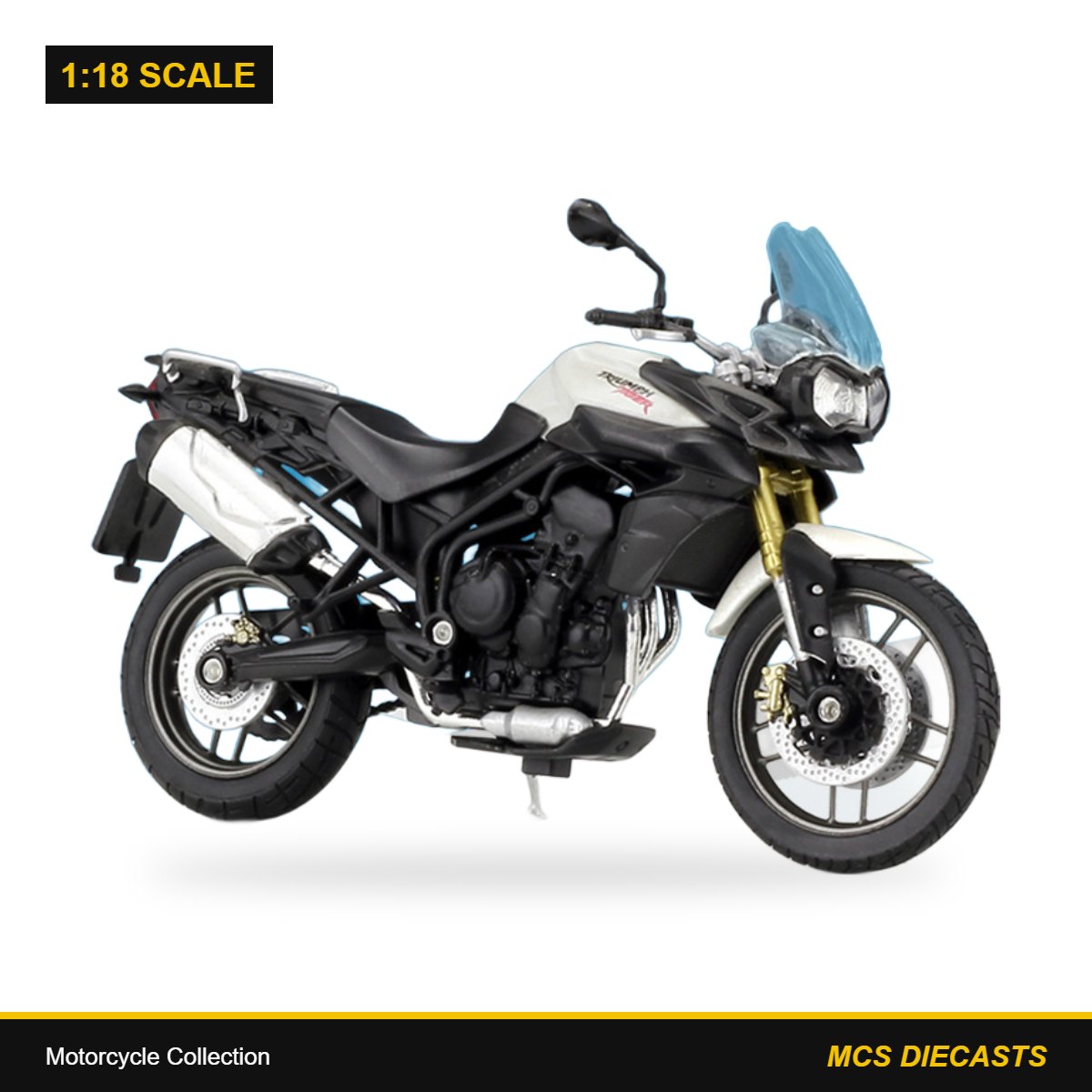 1:18 Motorcycle Collection – Triumph Tiger 800 White