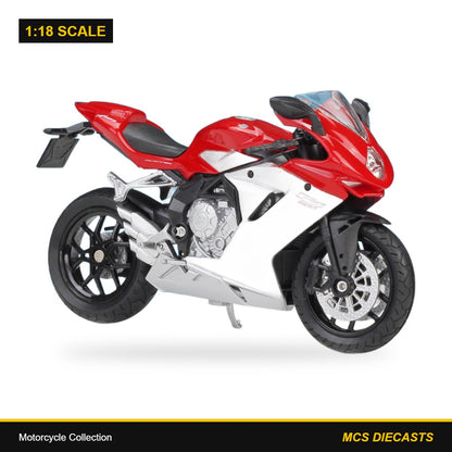 1:18 Motorcycle Collection – MV Agusta F3 800 Silver Red