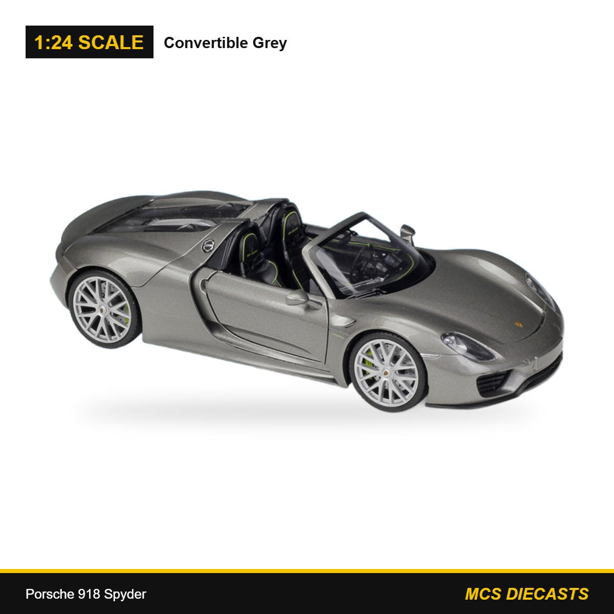 1:24 Porsche 918 Spyder – Convertible Grey