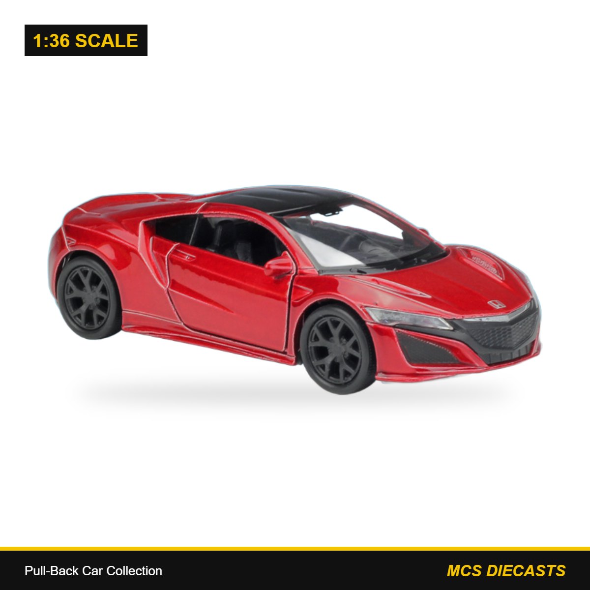 1:36 Pull-Back Car Collection – Honda NSX Red