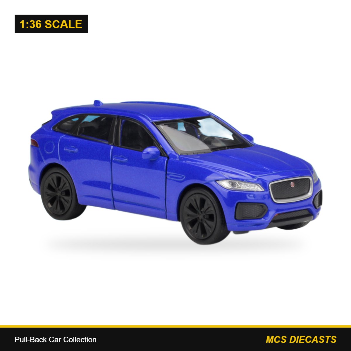 1:36 Pull-Back Car Collection – Jaguar F-Pace Blue