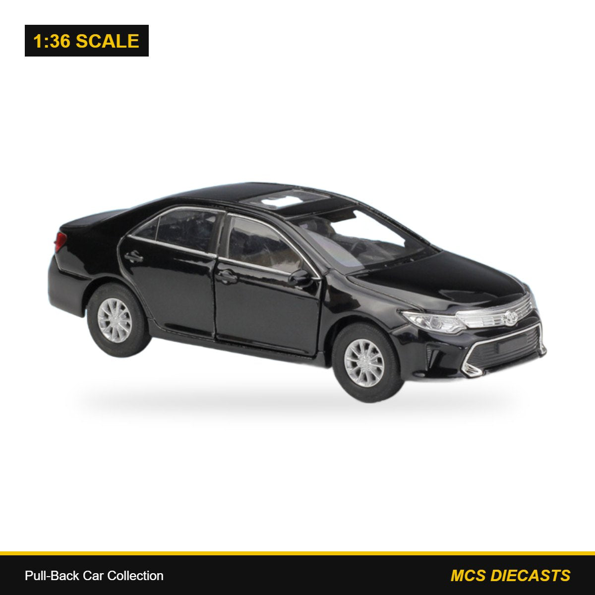 1:36 Pull-Back Car Collection – Toyota Camry Black