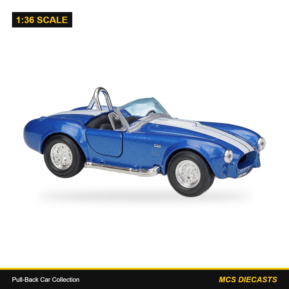 1:36 Pull-Back Car Collection – Shelby 1965 Cobra 427 S/C Blue