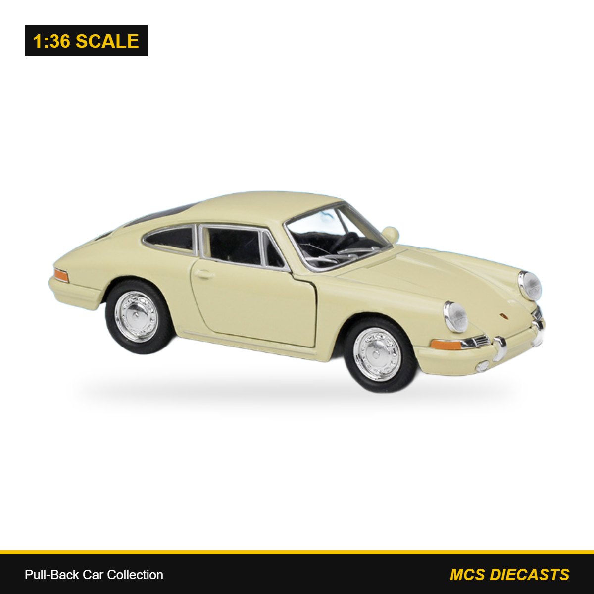 1:36 Pull-Back Car Collection – Porsche 1964 911 Cream