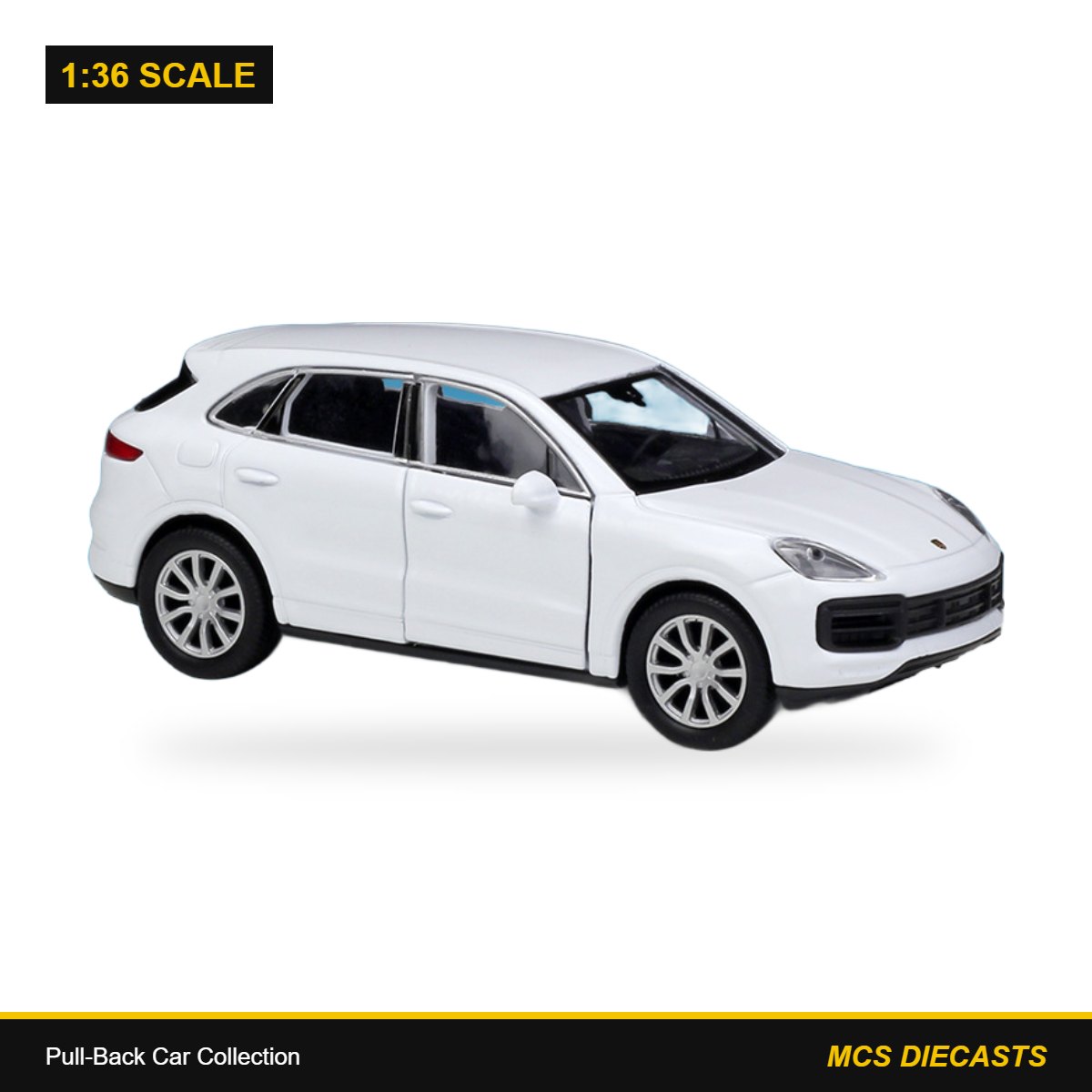 1:36 Pull-Back Car Collection – Porsche Cayenne Turbo White