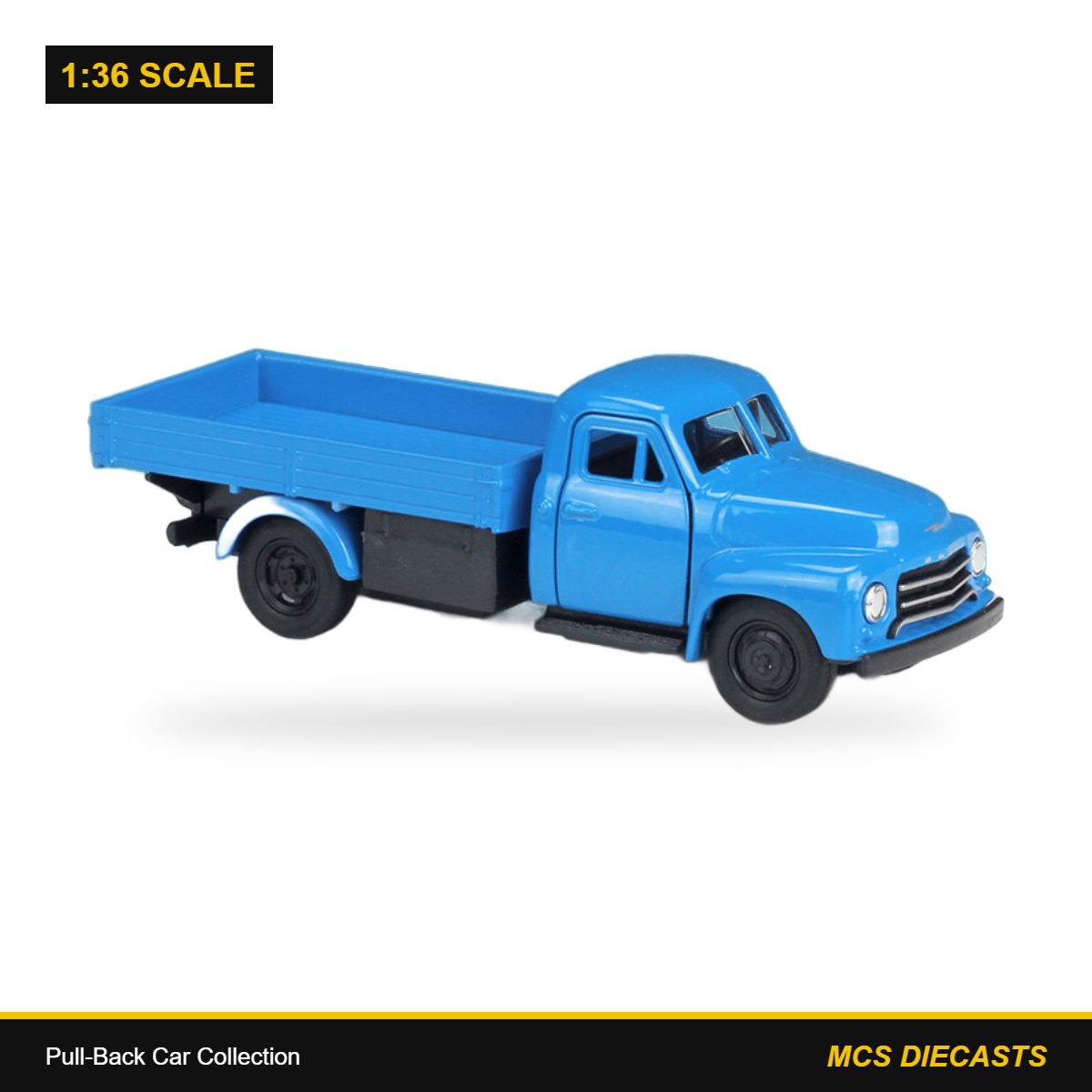 1:36 Pull-Back Car Collection – Opel Blitz Open Truck Blue