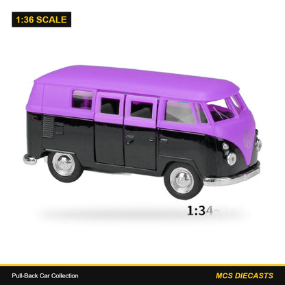 1:36 Pull-Back Car Collection – 1963 Volkswagen T1 Bus Purple