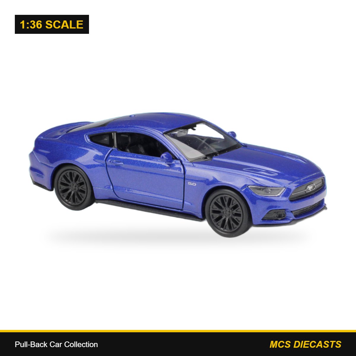1:36 Pull-Back Car Collection – Ford Mustang GT Blue