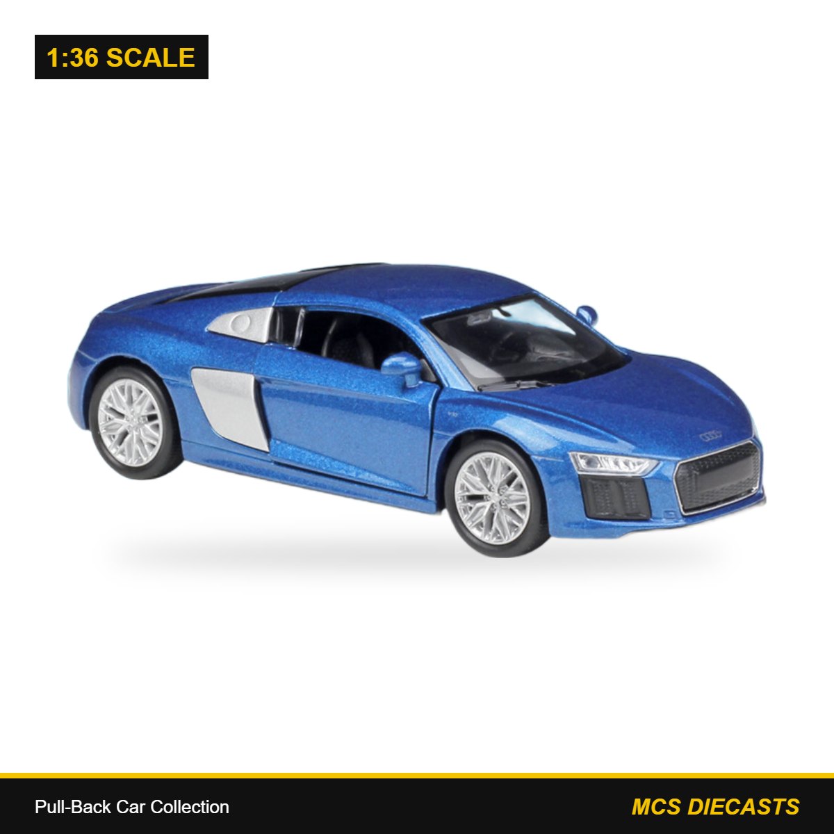 1:36 Pull-Back Car Collection – Audi R8 V10 Blue