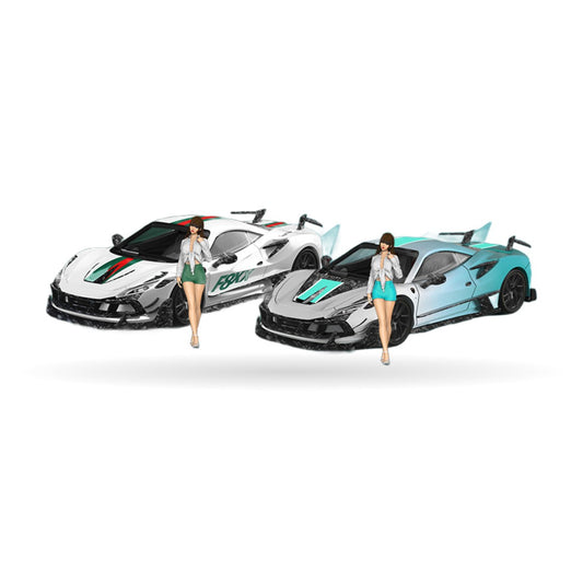 1:64 Mansory F8XX (Pearl White / Teal Storm)