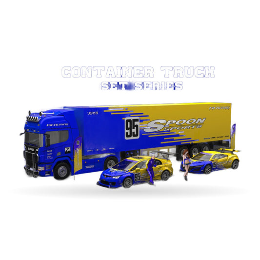 1:64 Racing Team Container Set with Cars