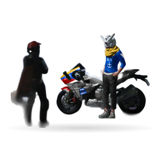 1:64 Mecha Motorcycle & Figure Set