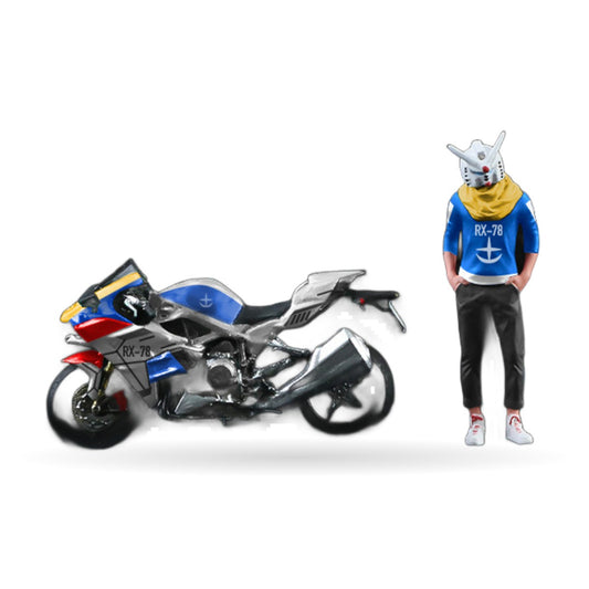 1:64 Mecha Motorcycle & Figure Set