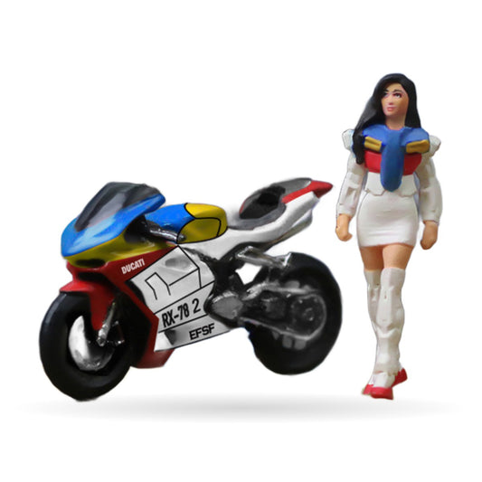 1:64 Superbike Rider Girl Figure Set