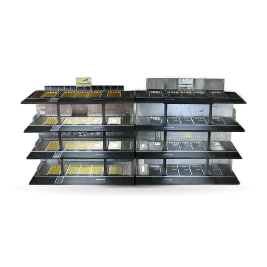 1:64 Four-Level Steel Garage Diorama with Lights