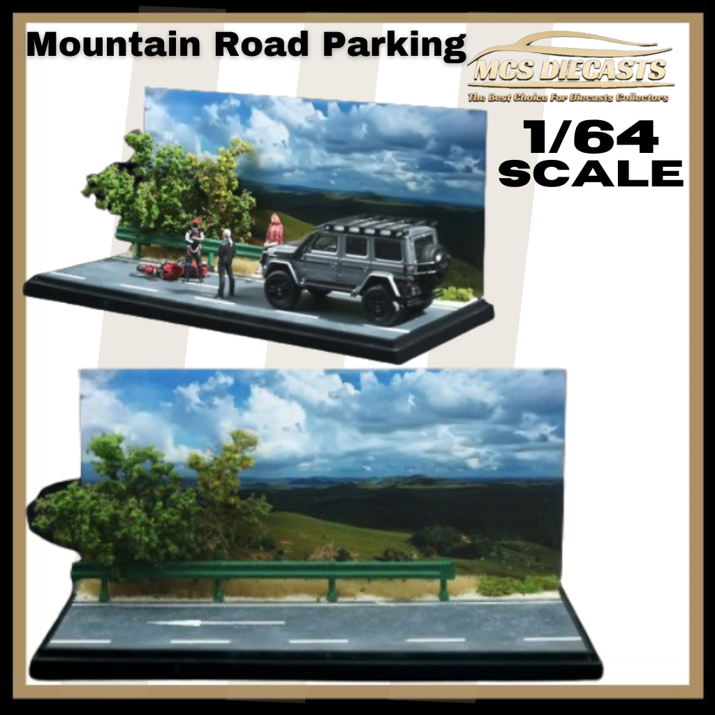 MoreArt 1:64 Mountain Road Scene Car Model Diecasts Parking Lot Model Diorama Collection Gift