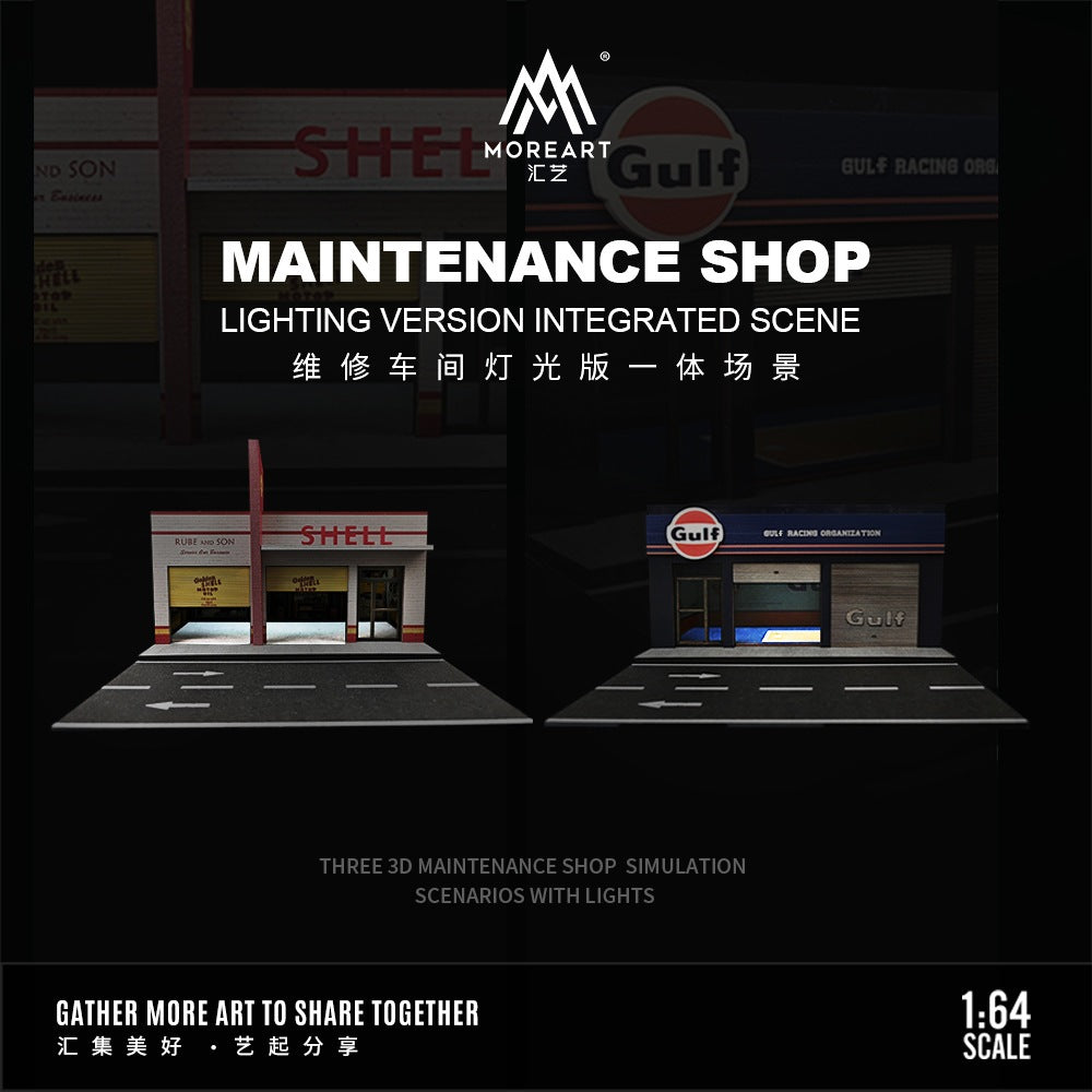 1:64 Gulf Oil Shell Maintenance Shop Parking Lot