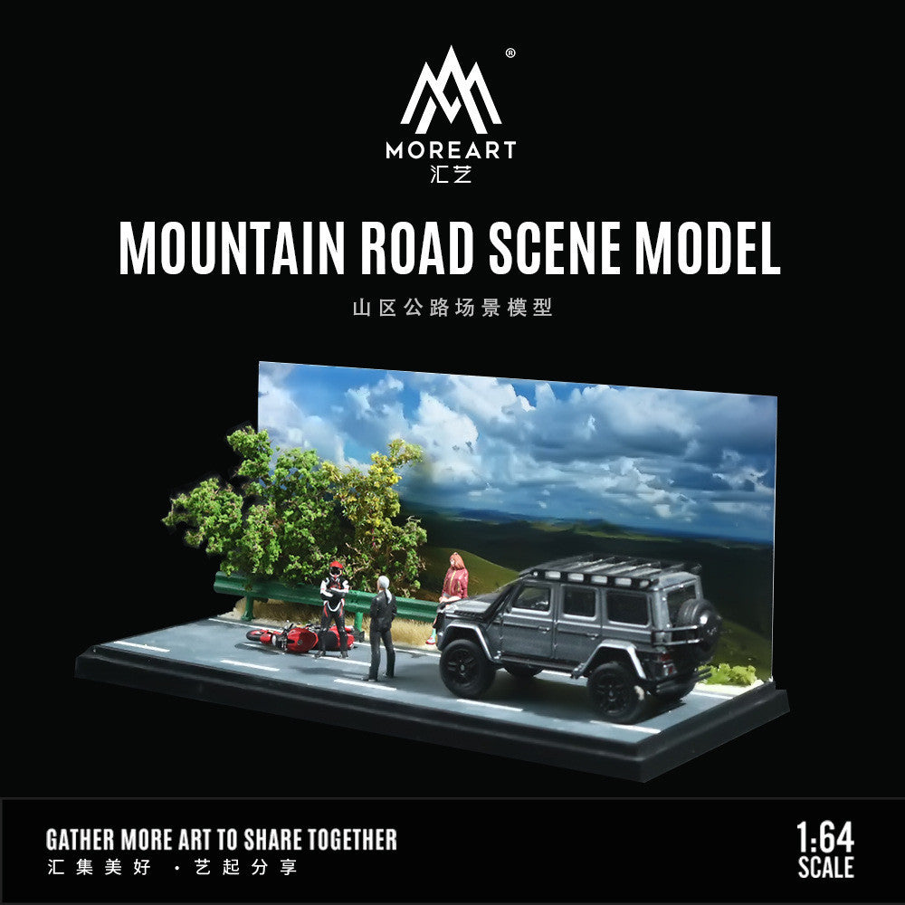 MoreArt 1:64 Mountain Road Scene Car Model Diecasts Parking Lot Model Diorama Collection Gift