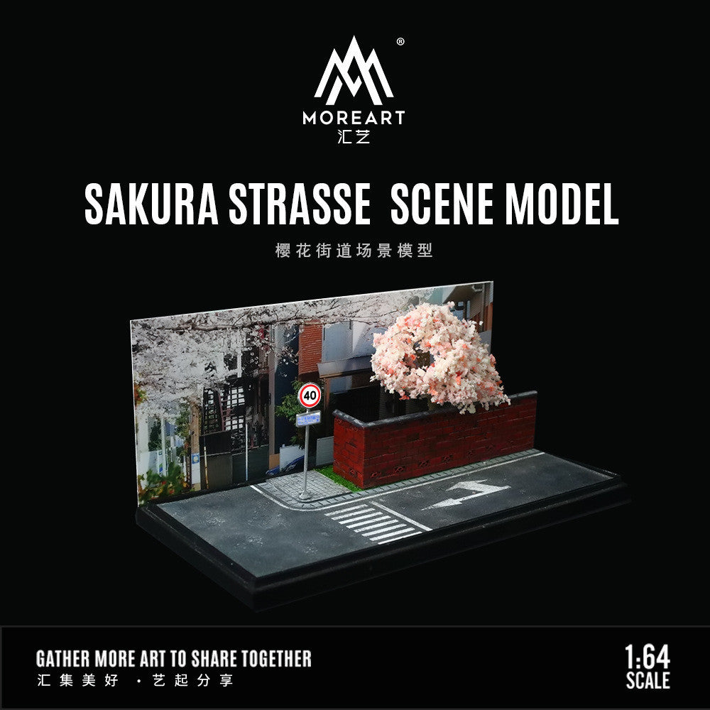 MoreArt 1:64 Sakura Strasse Scene Car Model Diecasts Parking Lot Diorama Car Street