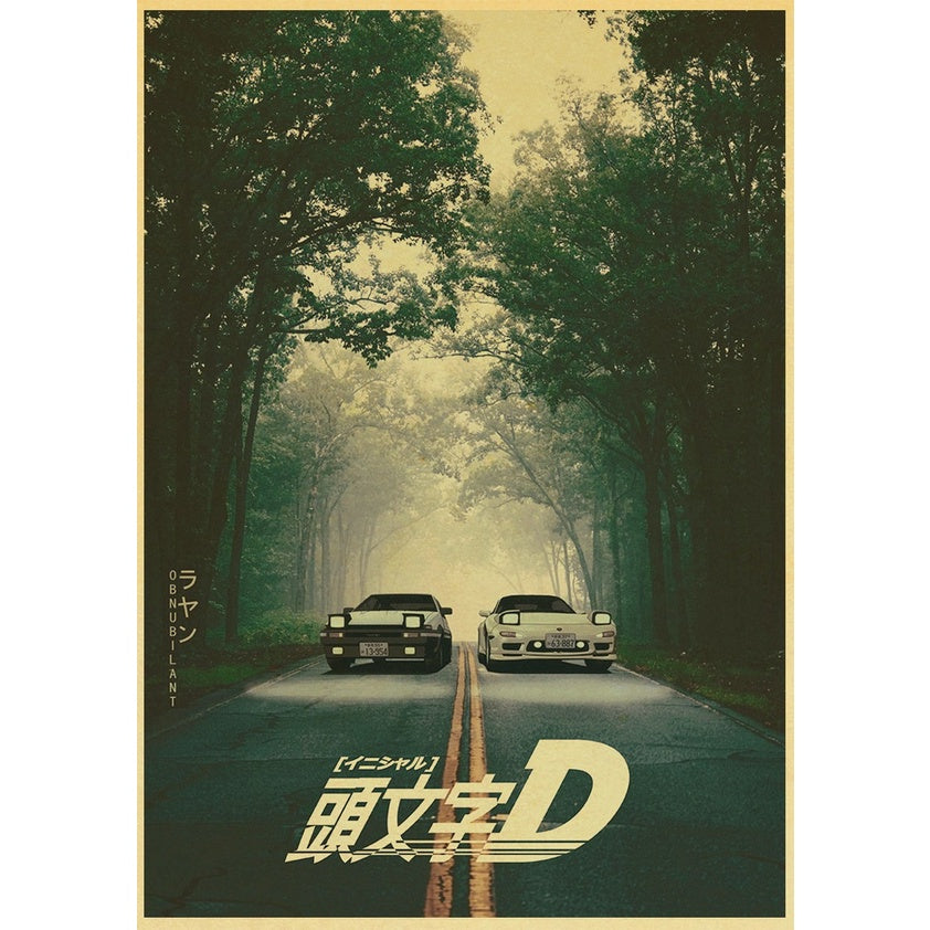 Initial D Toyota AE86 Modern craft paper poster