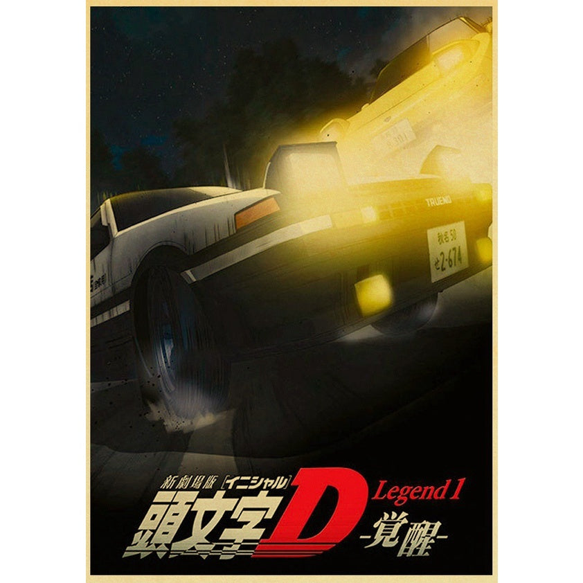 Initial D Toyota AE86 Modern craft paper poster