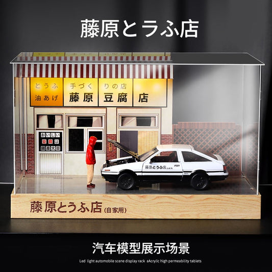 1:32 头文字D Initial D Fujiwara Tofu shop scene Toyota AE86