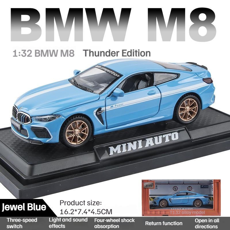 1:32 BMW M8 Thunder Edition alloy car model Diecasts ornaments with sound and light children's toy car boy gift